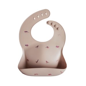 Mushie Silicone Bib - Brown Safari